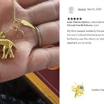 Golden Happy Elephant Pendant Ash Urn - Love Charms™ Option 