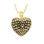 Gold Feathered Wings Ash Pendant Urn - Love Charms Option