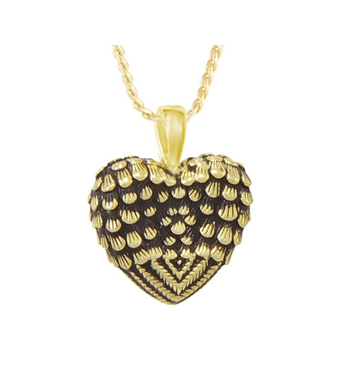 Gold Feathered Wings Ash Pendant Urn - Love Charms Option