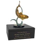 Fresh Water Fishing Art Wood Adult Urn – Handmade Wood Urn