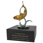 Fresh Water Fishing Art Wood Adult Urn – Handmade Wood Urn