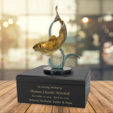 Fresh Water Fishing Art Wood Adult Urn – Handmade Wood Urn