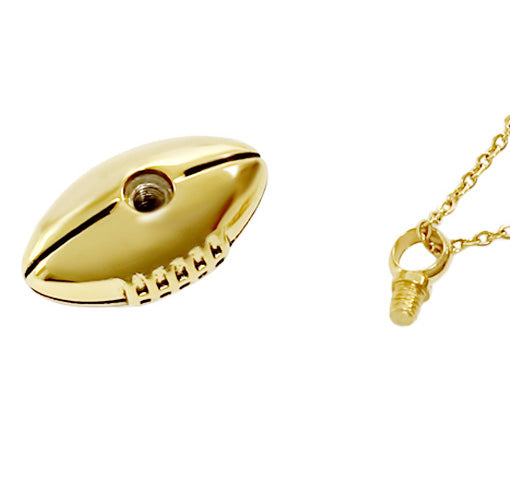 Golden Football Pendant Ash Urn - Love Charms™ Option