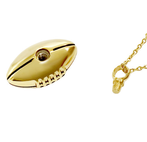Golden Football Pendant Ash Urn - Love Charms™ Option