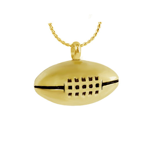 Golden Football Pendant Ash Urn - Love Charms™ Option