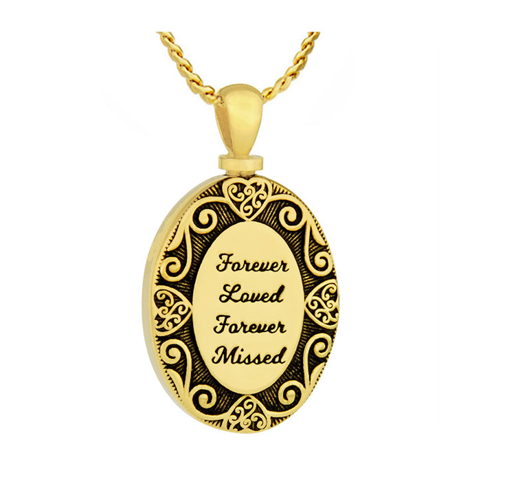 Forever Loved Forever Missed Gold Jewelry Ash Urn - Love Charms™ Option 