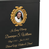 Gold Photo Frame Adult Wood Cremation Urn