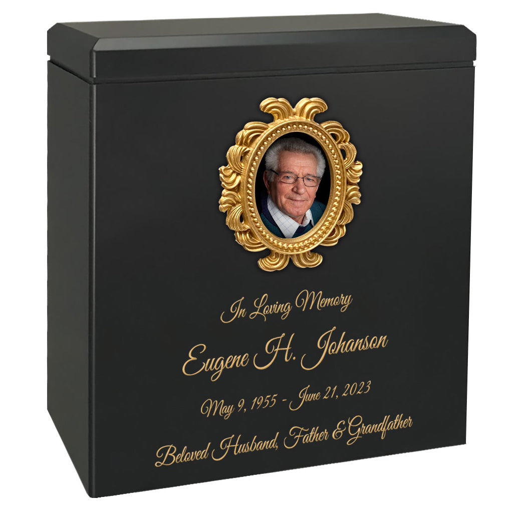 Gold Photo Frame Adult Wood Cremation Urn