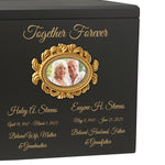 Gold Photo Frames Companion Wood Urn -  Parents Photo Urn - Vault Option