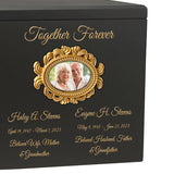 Gold Photo Frames Companion Wood Urn -  Parents Photo Urn - Vault Option