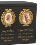 Gold Photo Frames Companion Wood Urn -  Parents Photo Urn - Vault Option