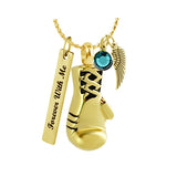 Golden Gloves Boxing Ash Pendant Urn - Love Charms Option