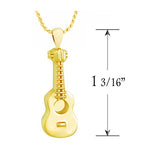 Acoustic Guitar 10KT or 14KT Gold Cremation Jewelry Urn - SHIPS NOW