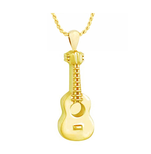 Acoustic Guitar 10KT or 14KT Gold Cremation Jewelry Urn - SHIPS NOW