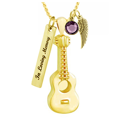 Acoustic Gold Guitar Ash Urn - Love Charms™ Option