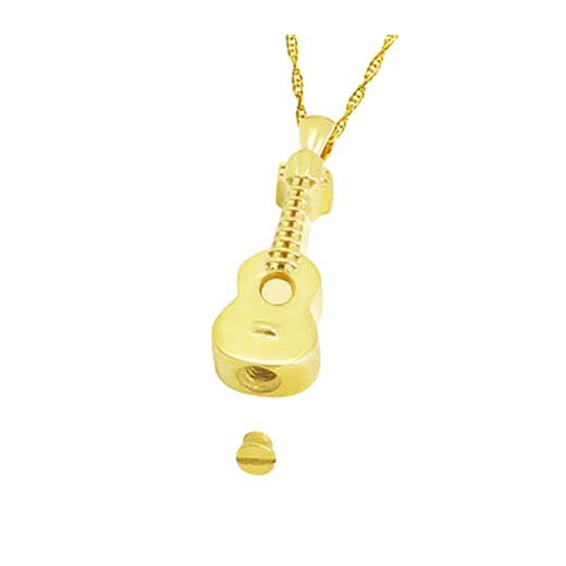 Acoustic Guitar 10KT or 14KT Gold Cremation Jewelry Urn