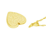 Gold Double Sided Heart Ash Pendant Urn - Love Charms Option
