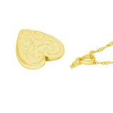 Gold Double Sided Heart Ash Pendant Urn - Love Charms Option