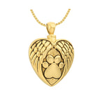 Paws Heart Gold Jewelry Ash Urn - Love Charms™ Option