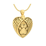 Paws Heart Gold Jewelry Ash Urn - Love Charms™ Option