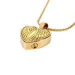 Angel of Protection Gold Heart Jewelry Urn - Love Charms™ Option