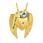 Heart Wings Pink Cremation Pendant Urn - Love Charms Option