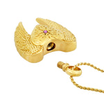 Heart Wings Purple Cremation Pendant Urn - Love Charms Option