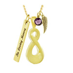 Infinity Gold Ash Pendant Ash Urn - Love Charms Option