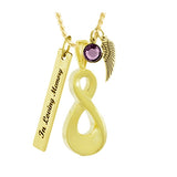 Infinity Gold Ash Pendant Ash Urn - Love Charms Option