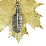 Gold Maple Leaf & Feather Ornament Urn