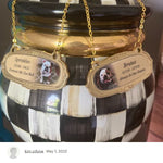 Photo Gold Medallion Urn Name Plates - Birth & Passing Stone Option