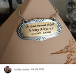Gold & Pewter Medallion Urn Name Plates - Birth & Passing Stone Option