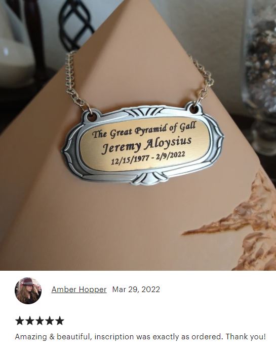 Gold & Pewter Medallion Urn Name Plates - Birth & Passing Stone Option