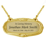 Gold Medallion Urn Name Plates - Birth & Passing Stone Option