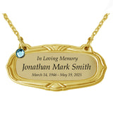 Gold Medallion Urn Name Plates - Birth & Passing Stone Option