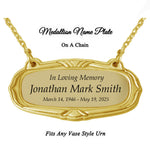 Gold Medallion Urn Name Plates - Birth & Passing Stone Option