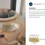 Gold Medallion Urn Name Plates - Birth & Passing Stone Option