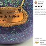 Gold Medallion Urn Name Plates - Birth & Passing Stone Option