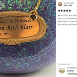 Gold Medallion Urn Name Plates - Birth & Passing Stone Option