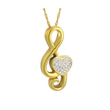 Music Of The Heart Gold Cremation Jewelry Urn - Love Charms Option