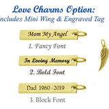 Gold Double Sided Heart Ash Pendant Urn - Love Charms Option
