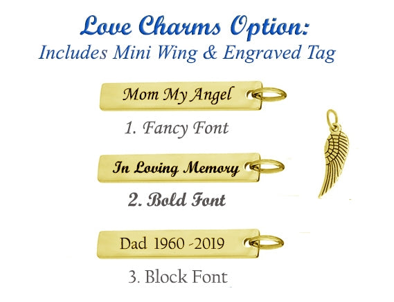 Gold Double Sided Heart Ash Pendant Urn - Love Charms Option
