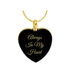 Always In My Heart Onyx Heart Cremation Urn - Love Charms Option