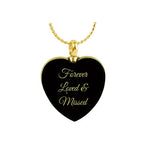 Forever Loved & Missed Gold Onyx Heart Cremation Urn - Love Charms Option