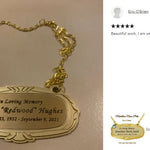 Gold Medallion Urn Name Plates - Birth & Passing Stone Option