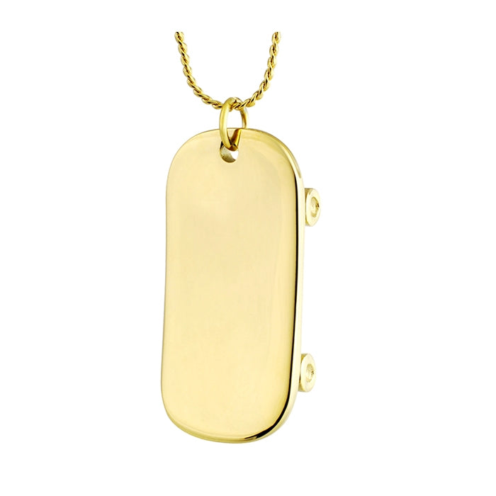 Skateboard Gold Pendant Ash Urn