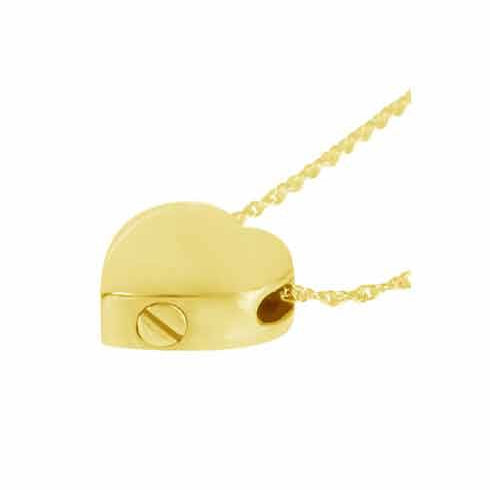 Heart Gold Slider Cremation Ash Urn - Love Charms Option