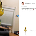 Golden Snowball Icicle Ornament Keepsake - Love Charms® Option