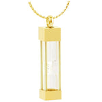 Hourglass Square Gold Necklace Ash Urn - Love Charms® Option