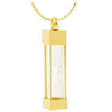 Hourglass Square Gold Necklace Ash Urn - Love Charms® Option
